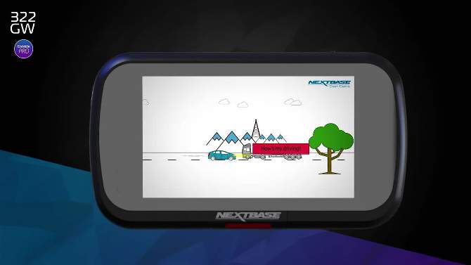 Nextbase 322GW Dash Cam 2.5" HD 1080p Touch Screen Car Dashboard Camera, Quicklink WiFi, GPS, Emergency SOS, Wireless, Black, 2 of 12, play video