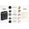 LunaLulinlk 30L Toilet Paper Storage Basket, Toilet Paper Storage Box Made of Bamboo, Foldable Bathroom Organiser for 12-16 Toilet Rolls - 2 of 4