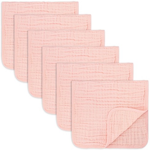 Muslin Burp Cloths 6 Pack Large 100% Cotton Hand Washcloths