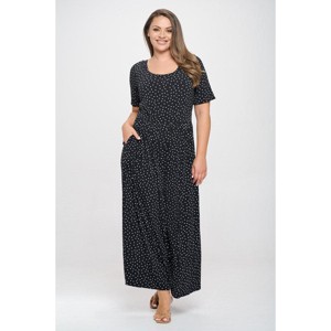 WEST K Women's Jana Plus Size Short Sleeve Knit Jumpsuit - 1 of 4