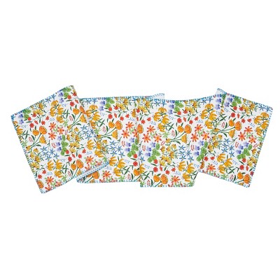 carol & frank 14" x 72" Molly Printed Vibrant Garden Flowers Floral Spring Themed Cotton Table Runner