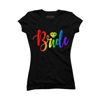Adult Design By Humans Bride Pride Rainbow Wedding By Anhanva T-Shirt