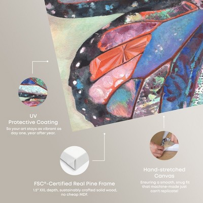 Colorful Butterfly Wing 16" x 24" Wrapped Canvas Wall Art
