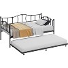TackView Twin Daybed with Trundle, Metal Sofa Bed Frame with Steel Slat Support, for Living Room, Bedroom, No Box Spring Needed - 4 of 4