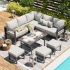 XINGHANZHENXUAN Grey 7-Piece Aluminum Patio Dining Set with Table, Rust-Free, Comfortable Cushions and Backrests - 2 of 4
