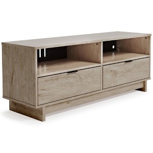 Oliah Medium TV Stand for TVs up to 48" Natural: Media Console with Drawers & Open Shelves - Signature Design by Ashley - 1 of 4