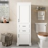 KWPZQEB 71" Tall Bathroom Cabinet, Modern Narrow Storage Unit with 2 Barn Door & 2 Drawers, Floor Cabinet with Adjustable Shelf for Bathroom, Entryway - 2 of 4