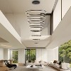 BAOURE 8-Rings D35.4’’ Modern LED Chandelier Black Dimmable High Ceiling Chandeliers Foyer with Remote Control for Staircase Entryway Living Room - 4 of 4