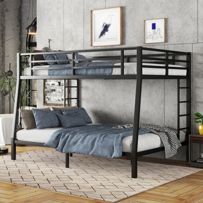 Maximize Space: Twin XL over Queen Metal Bunk Bed, Quiet Design