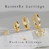 Small Gold Huggie Hoop Earrings Set for Women Men Hypoallergenic 14K Plated Stack Cartilage Earrings, Multiple Piercing - 4 of 4