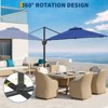 10FT Solar Cantilever Patio Umbrella – 360° Rotation, Windproof Base Included & UPF50+ UV Protection (Rectangular) - 4 of 4