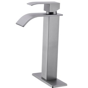 PAGED Waterfall Bathroom Faucet, Single Handle Bathroom Sink Faucet with Anti-Rust Surface Treatment - 1 of 4