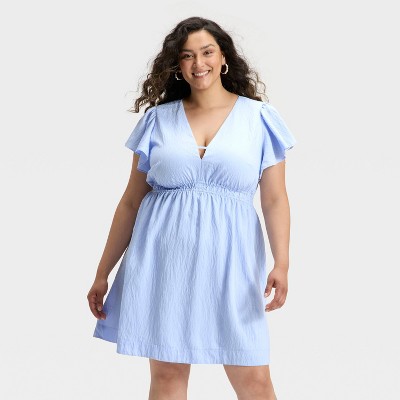 Women's Flutter Short Sleeve Mini A-Line Dress - A New Day™