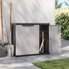 vidaXL Outdoor Storage Cabinet Gray and Black 38.2"x14.6"x33.5" PP - 3 of 4