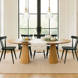 Modern 83'' Extendable Dining Table with 2 Removable Leaves, Long Oval Table for Family Gatherings or Entertaining Guests-Maison Boucle - 1 of 4