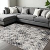HomeRoots 8' X 10' Gray And Ivory Geometric Distressed Area Rug - 2 of 4