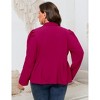Womens Plus Size Long Sleeve Two Buttons Shawl Lapel Blazer - 2 of 4