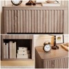 Night Stand Set of 2, Wooden Nightstands with Drawer and Storage Shelf, Minimalist Sofa Bed Side Accent Table with Fluted Panel, Modern End Table for - 2 of 4