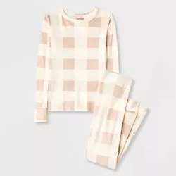 Girls' 2pc Long Sleeve Snuggly Soft Pajama Set - Cat & Jack™ Cream 4