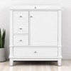 30" Freestanding Bathroom Vanity with Ceramic Sink, Solid Wood Frame, 3 Drawers & Storage Shelf, Painted MDF Cabinet - 2 of 4