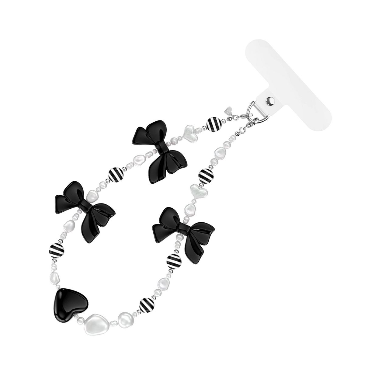 Velvet Caviar Phone Charm Wristlet - Gothic Black Bows