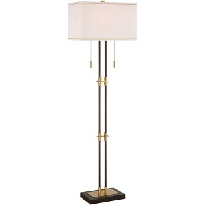 Possini Euro Design Nevada Modern 61 1/2" Tall Standing Floor Lamp Skinny Pole Pull Chain Brown Gold Metal Oil Rubbed Bronze Finish Living Room - 1 of 4