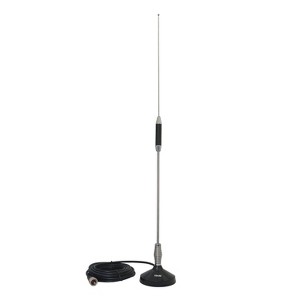 Tram® Center-Load Stainless Steel Whip CB Magnet-Mount Antenna Kit with 3-1/2-In. Magnet and Cable in Silver - 1 of 4