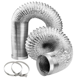 AMMER 4-Inch Dryer Vent Hose 26FT, Flexible Aluminum Air Duct with 2 Clamps, Heavy-Duty 4-Layer Protection for HVAC Ventilation & Exhaust - 1 of 4