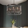 Rennnsan Thurnil 24" W 6 - Light Beaded Drum Glass Modern Glam Dimmable Chandelier in Black - 2 of 4