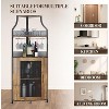 CuisinSmart Corner Wine Bar Cabinet with Detachable Wine Rack, Bar Cabinet with Glass Holder, Small Sideboard and Buffet Cabinet with Mesh Door - 3 of 4