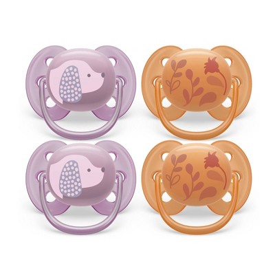 Avent Philips Ultra Soft Pacifier 6-18 Months - Violet Puppy/Orange Leaves - 4pk