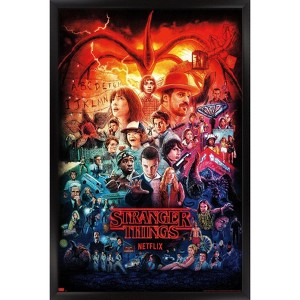 Trends International Netflix Stranger Things - Three Seasons One Sheet Framed Wall Poster Prints - 1 of 4