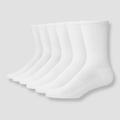 Men's Big & Tall Hanes Premium Performance Cushioned Crew Socks 6pk - White  12-14