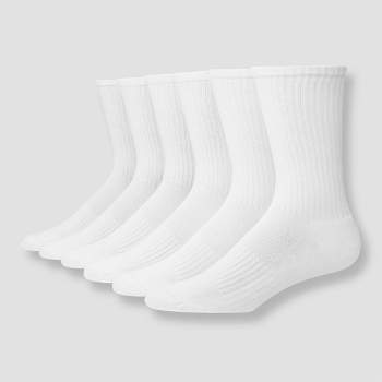 Men's Big & Tall Hanes Premium Performance Cushioned Crew Socks 6pk