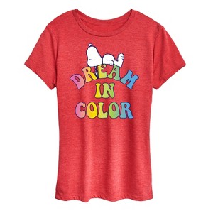 Women's - Peanuts - Dream In Color Short Sleeve Graphic T-Shirt - 1 of 4