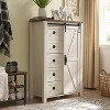 SinCiDo Farmhouse Modern 5 Drawer Tall Dresser w/Sliding Barn Door, Storage Organizer Dresser for Bedroom, Living Room & Kids Room - 3 of 4