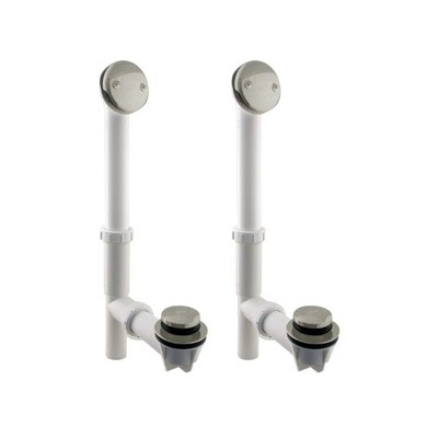 Westbrass 1.5in Tiptoe Bath Drain Kit, Nickel (2 Pack)