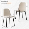 Set of 2 Upholstered Dining Chairs with Metal Legs, Modern Fabric Accent Chairs for Kitchen or Dining Room-Maison Boucle - 3 of 4