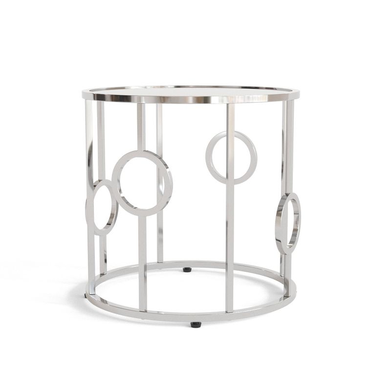 Oakmonte Mirrored Round End Table Chrome - HOMES: Inside + Out, 6 of 10