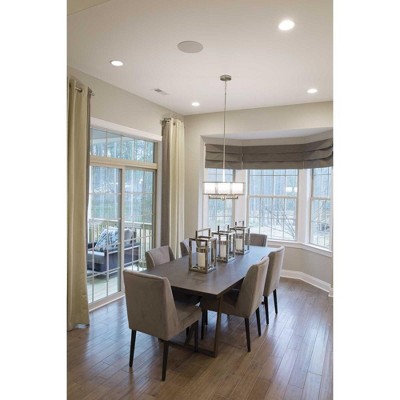 Brushed Nickel Drum Chandelier with Etched Glass Diffuser