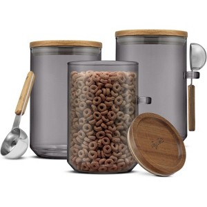 32oz Stackable Glass Storage Containers with Lids and Scoops, Set of 3 - 1 of 4
