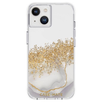 Case-Mate Apple iPhone 14/iPhone 13 Case - White/Gold Karat Marble