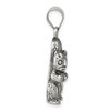 Black Bow Jewelry Sterling Silver Large Antiqued Squirrel with Nut Pendant - 2 of 4