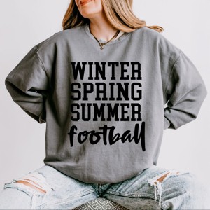 Simply Sage Market Winter Spring Summer Football Lightweight Garment Dyed Sweatshirt - 1 of 3
