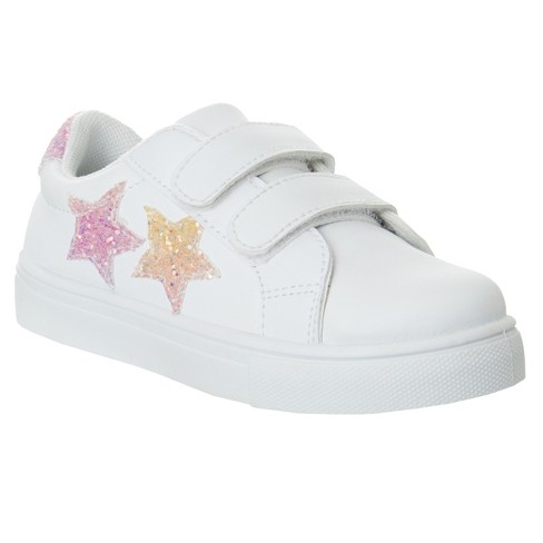 Kensie Girl Hook And Loop Girls Glittery Casual Sneakers. (little Kids ...