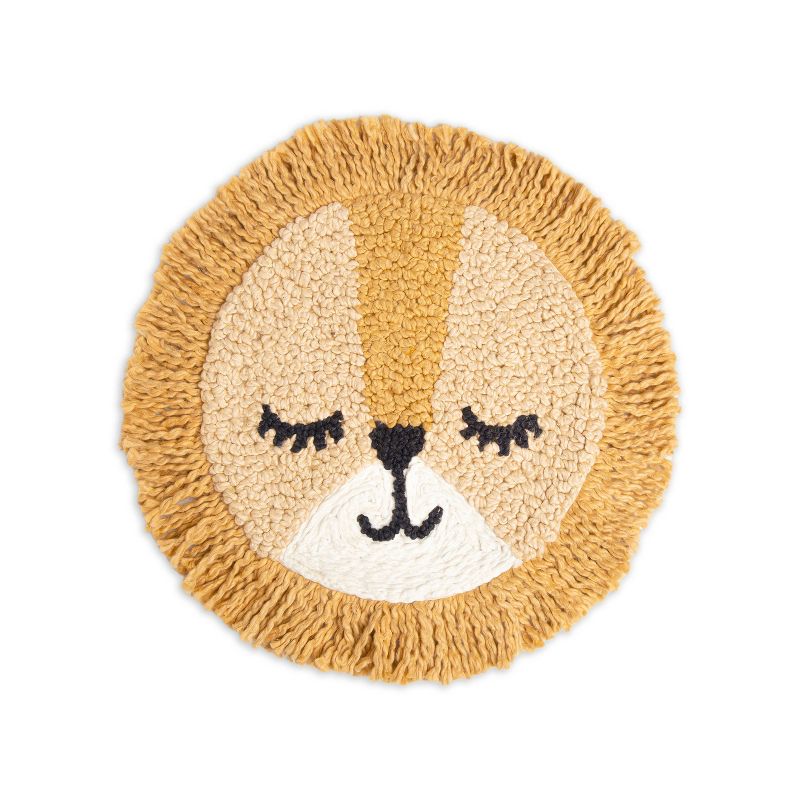 Crane Baby Embroidered Round Throw Pillow - Kendi Lion, 1 of 9