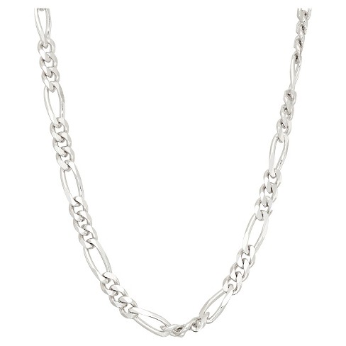 Tiara Sterling Silver 24 Figaro Chain Necklace