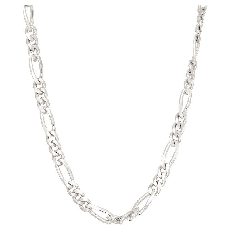 Tiara Sterling Silver Figaro Chain Necklace, 1 of 2