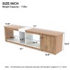 NicBex TV Stand for 80 Inch TV with LED Light,TV Entertainment Center with 1 Cabinet and 5 Open Shelves,TV Console Table for Living Room,White+Natural - 3 of 4