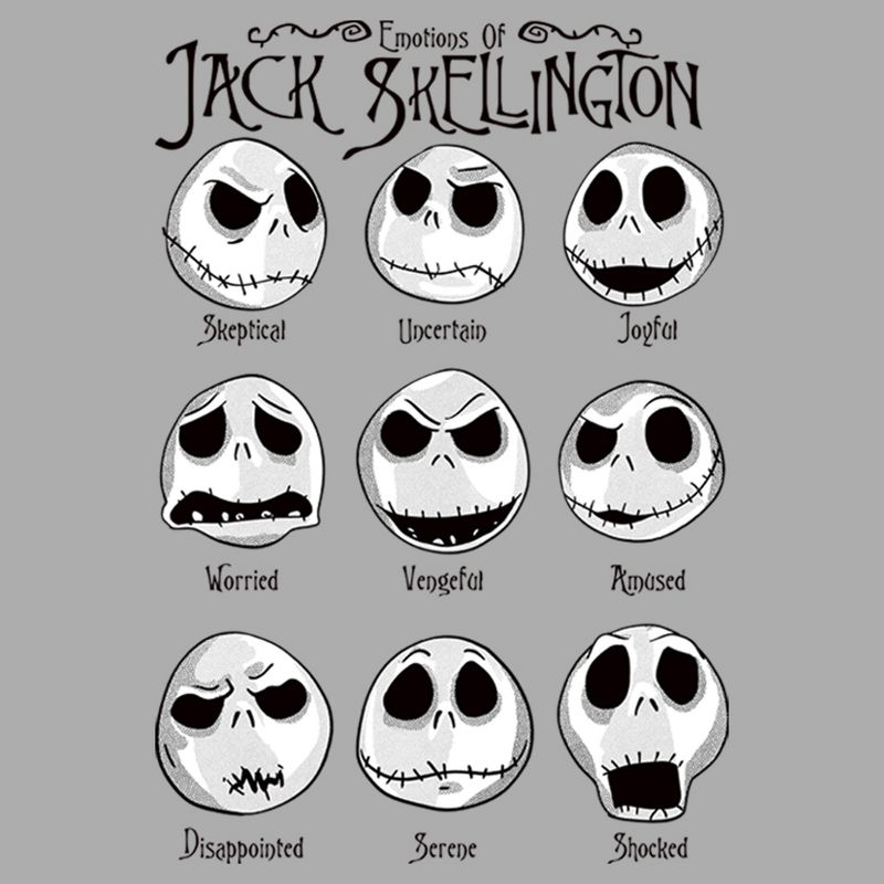Boy's The Nightmare Before Christmas Emotions Of Jack Skellington T-Shirt, 2 of 6